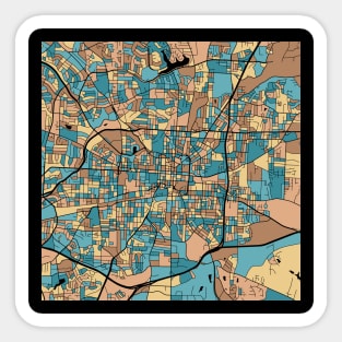 Greensboro Map Pattern in Mid Century Pastel Sticker